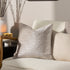 Lanzo Cut Velvet Piped Cushion Moonbeam